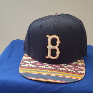 Black Cap with Patterned Brim